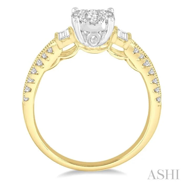 Round Shape Lovebright Diamond Engagement Ring