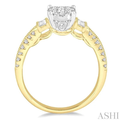 Round Shape Lovebright Diamond Engagement Ring