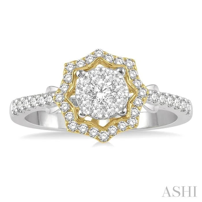 Round Shape Halo Lovebright Diamond Fashion Ring