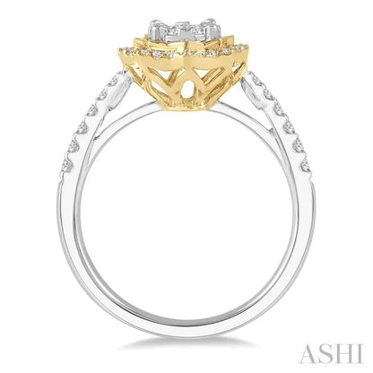 Round Shape Halo Lovebright Diamond Fashion Ring