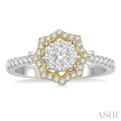 Round Shape Halo Lovebright Diamond Fashion Ring