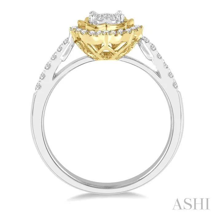 Round Shape Halo Lovebright Diamond Fashion Ring