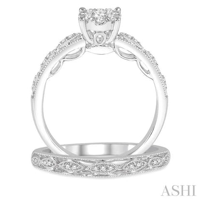 Round Shape Lovebright Diamond Wedding Set