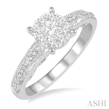 Round Shape Lovebright Diamond Engagement Ring