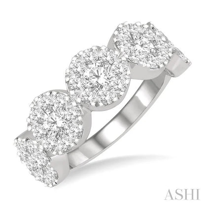 Round Shape 5 Stone Lovebright Essential Diamond Wedding Band