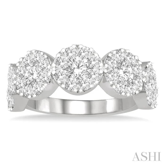Round Shape 5 Stone Lovebright Essential Diamond Wedding Band