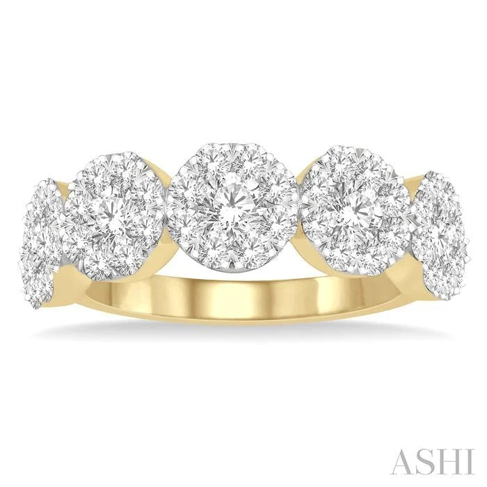 Round Shape 5 Stone Lovebright Essential Diamond Wedding Band