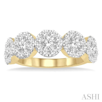 Round Shape 5 Stone Lovebright Essential Diamond Wedding Band
