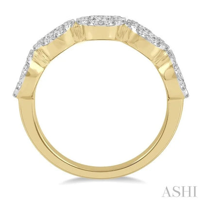 Round Shape 5 Stone Lovebright Essential Diamond Wedding Band
