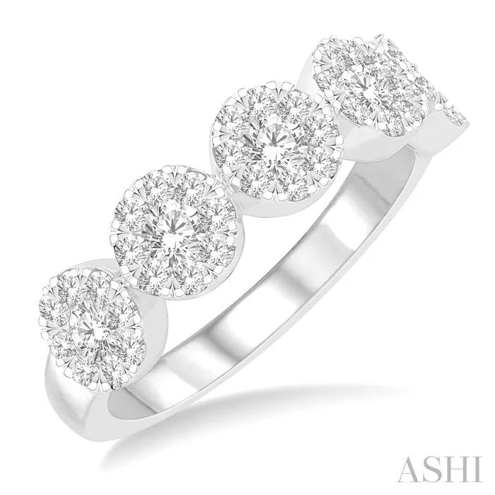 Round Shape 5 Stone Lovebright Essential Diamond Wedding Band