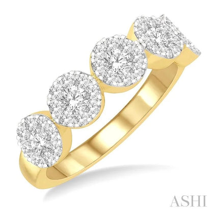 Round Shape 5 Stone Lovebright Essential Diamond Wedding Band