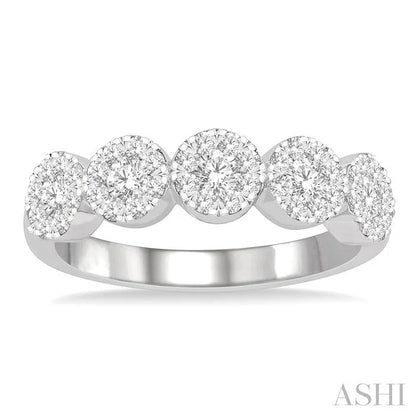 Round Shape 5 Stone Lovebright Essential Diamond Wedding Band
