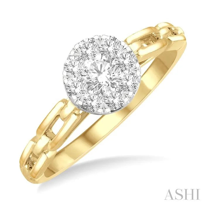 Round Shape Paperclip Lovebright Diamond Fashion Ring