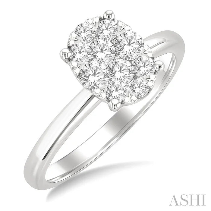 Oval Shape Lovebright Diamond Engagement Ring