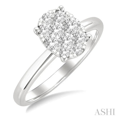 Oval Shape Lovebright Diamond Engagement Ring