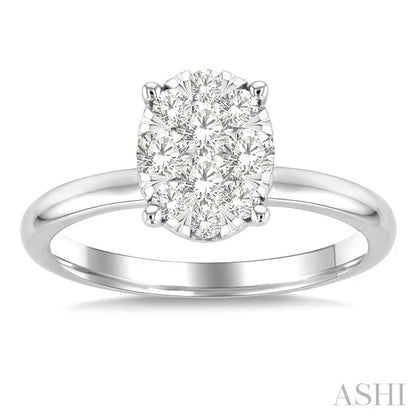Oval Shape Lovebright Diamond Engagement Ring