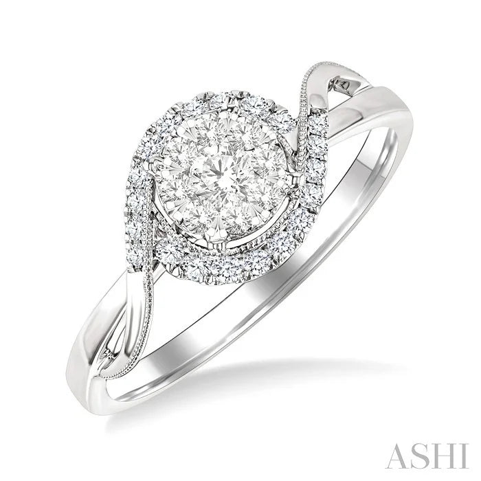 Round Shape Lovebright Diamond Engagement Ring