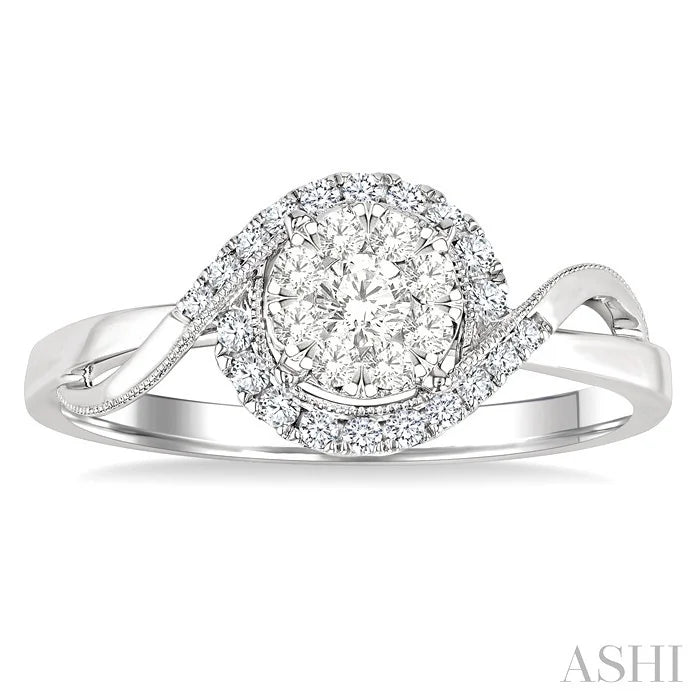Round Shape Lovebright Diamond Engagement Ring