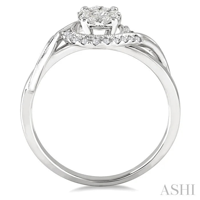 Round Shape Lovebright Diamond Engagement Ring