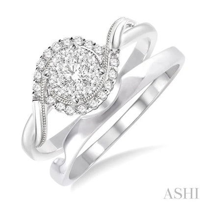 Round Shape Lovebright Halo Diamond Wedding Set