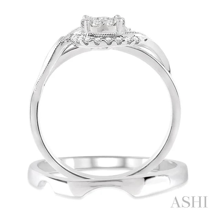 Round Shape Lovebright Halo Diamond Wedding Set
