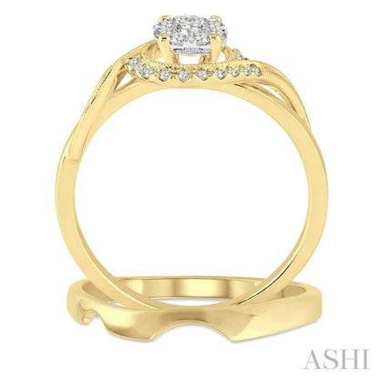 Round Shape Lovebright Halo Diamond Wedding Set