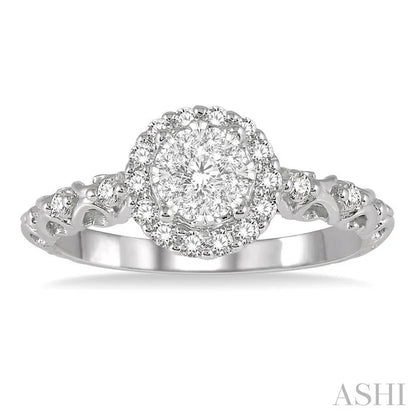Round Shape Halo Lovebright Diamond Engagement Ring