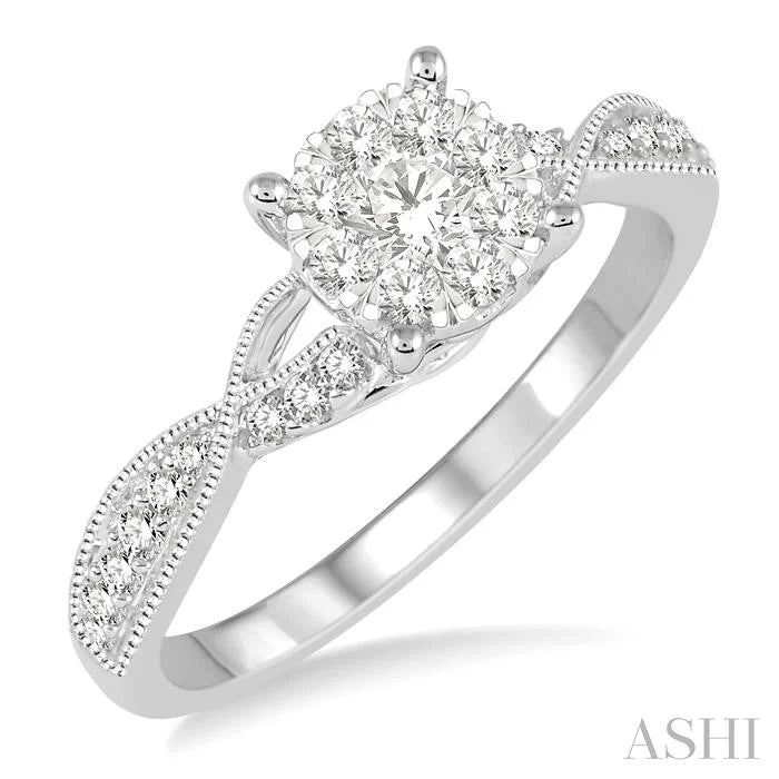 Round Shape Lovebright Diamond Engagement Ring