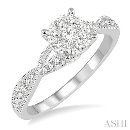 Round Shape Lovebright Diamond Engagement Ring