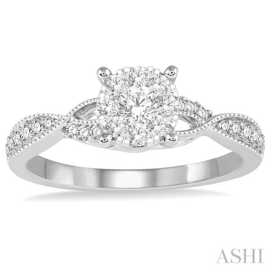 Round Shape Lovebright Diamond Engagement Ring