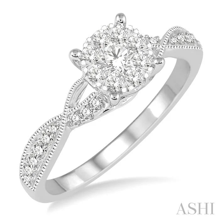 Round Shape Lovebright Diamond Engagement Ring