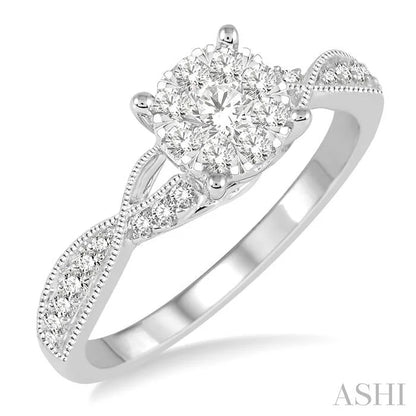 Round Shape Lovebright Diamond Engagement Ring
