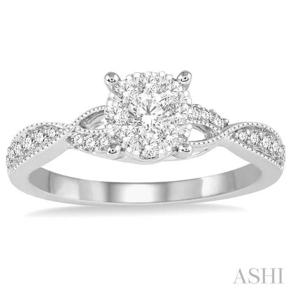 Round Shape Lovebright Diamond Engagement Ring