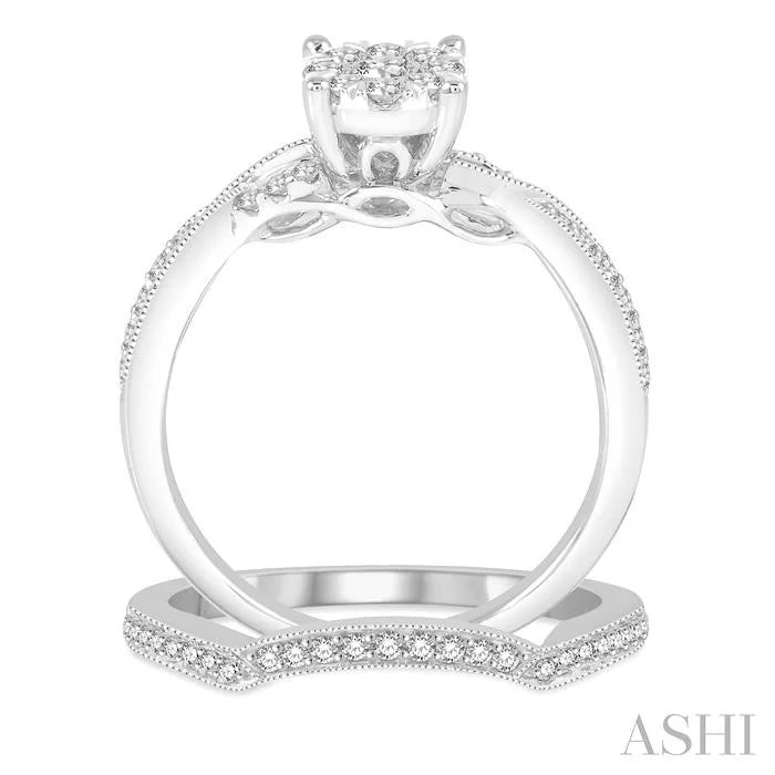 Round Shape Lovebright Diamond Wedding Set