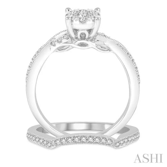 Round Shape Lovebright Diamond Wedding Set