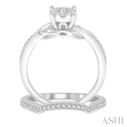 Round Shape Lovebright Diamond Wedding Set