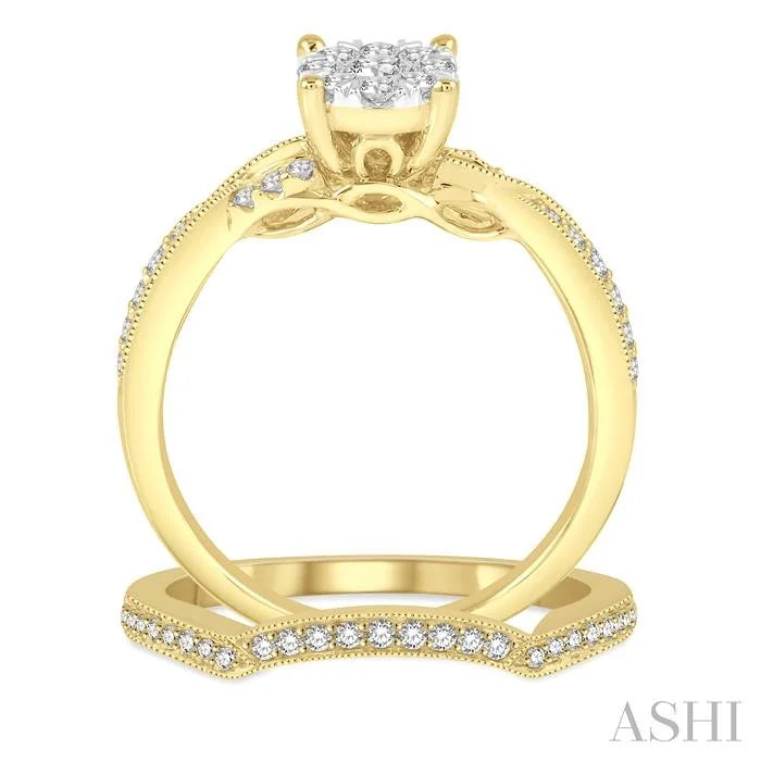 Round Shape Lovebright Diamond Wedding Set