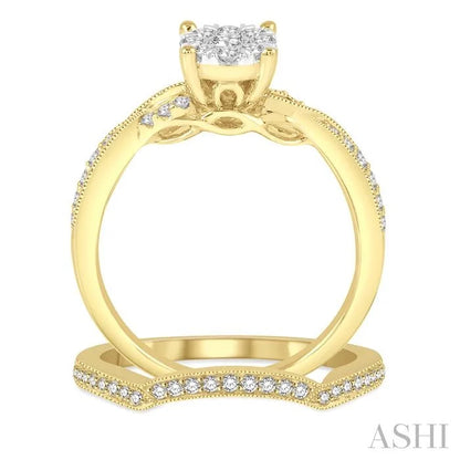 Round Shape Lovebright Diamond Wedding Set