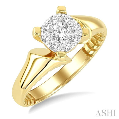 Round Shape Lovebright Diamond Fashion Ring