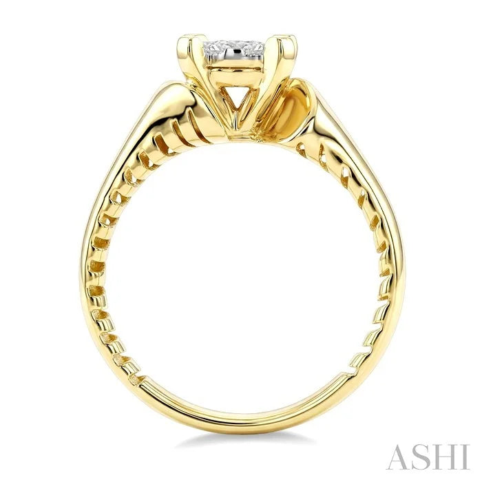 Round Shape Lovebright Diamond Fashion Ring