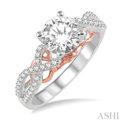 Round Shape Semi-Mount Diamond Engagement Ring