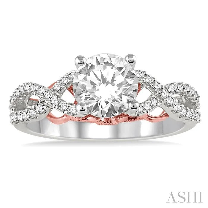 Round Shape Semi-Mount Diamond Engagement Ring