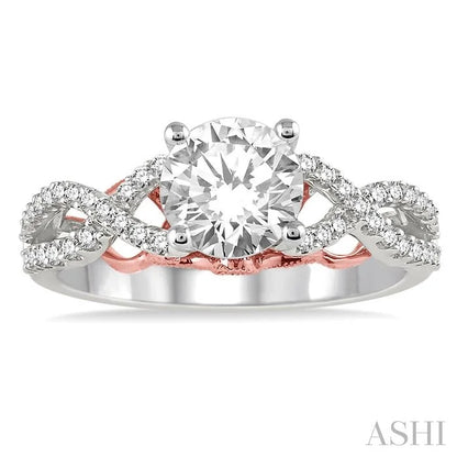 Round Shape Semi-Mount Diamond Engagement Ring