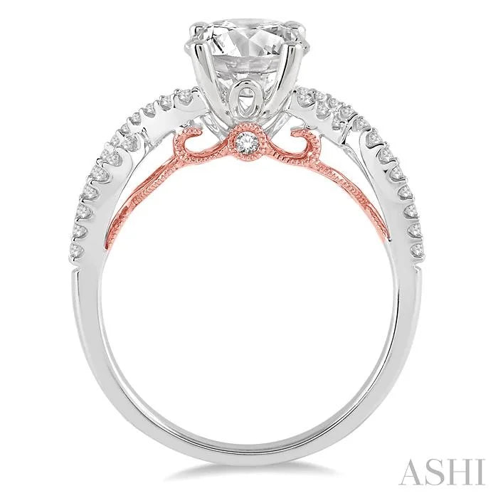 Round Shape Semi-Mount Diamond Engagement Ring