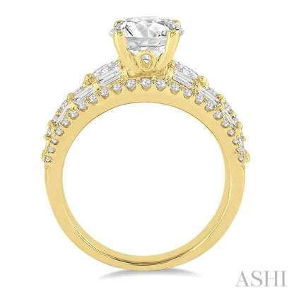 Round Shape Semi-Mount Diamond Engagement Ring