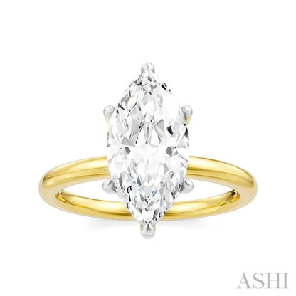Marquise Shape Semi-Mount Diamond Engagement Ring