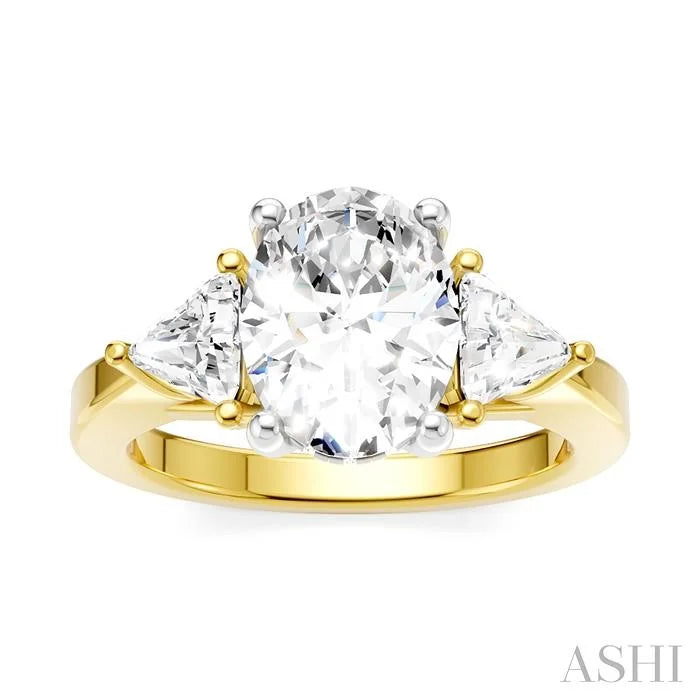 Oval Shape Semi-Mount Diamond Engagement Ring