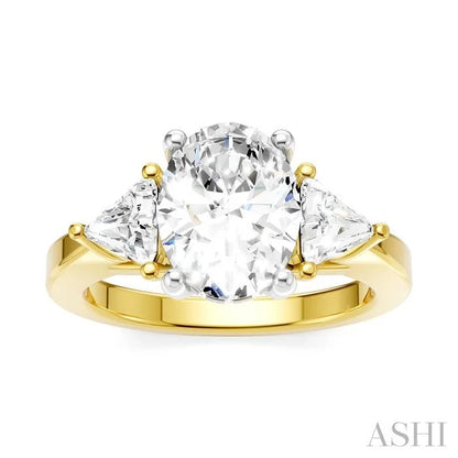 Oval Shape Semi-Mount Diamond Engagement Ring
