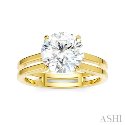 Round Shape Semi-Mount Diamond Engagement Ring