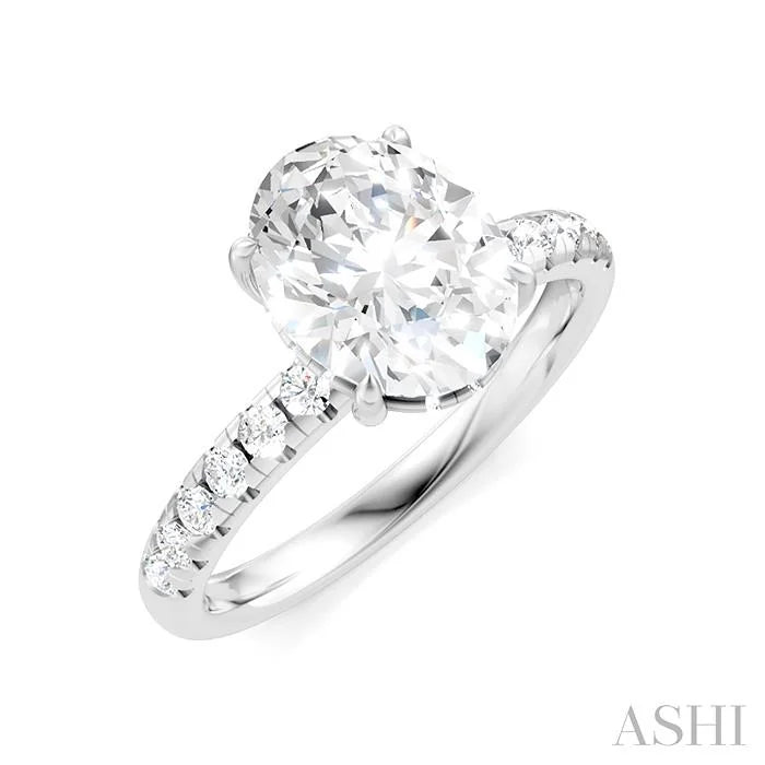 Oval Shape Semi-Mount Diamond Engagement Ring